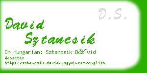 david sztancsik business card